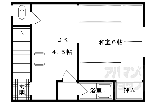 京都府京都市南区東九条室町(賃貸アパート1DK・2階・20.00㎡)の写真 その2