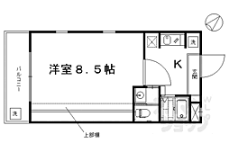 京阪本線 鳥羽街道駅 徒歩3分の賃貸マンション 2階1Kの間取り