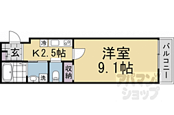 近鉄京都線 伏見駅 徒歩1分の賃貸アパート 2階1Kの間取り