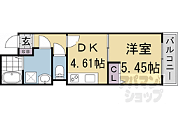 グランデコート竹鼻ＥＡＳＴ 3階1DKの間取り