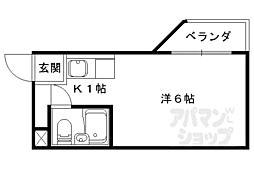 アルビオンシティ京都沢町 2階ワンルームの間取り