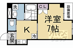 JR東海道・山陽本線 京都駅 徒歩11分の賃貸マンション 2階1Kの間取り