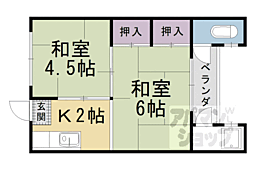 第7ゆたか荘 1階2Kの間取り
