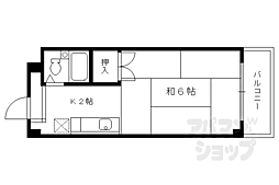 京阪本線 中書島駅 徒歩3分の賃貸マンション 3階1Kの間取り