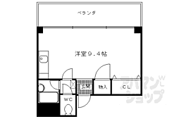 JR山陰本線 梅小路京都西駅 徒歩5分の賃貸マンション 6階ワンルームの間取り