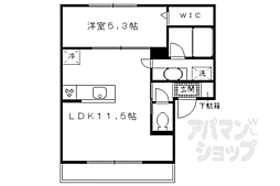 京阪本線 中書島駅 徒歩30分の賃貸アパート 1階1LDKの間取り