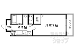 京阪本線 中書島駅 徒歩29分の賃貸マンション 1階1Kの間取り