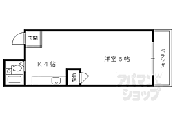 京阪本線 丹波橋駅 徒歩10分の賃貸マンション 1階1Kの間取り
