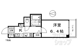 JR東海道・山陽本線 西大路駅 徒歩7分の賃貸マンション 8階1Kの間取り