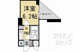 京阪宇治線 観月橋駅 徒歩6分の賃貸マンション 5階1Kの間取り