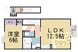 京阪石山坂本線 南滋賀駅 徒歩3分の賃貸アパート 2階1LDKの間取り