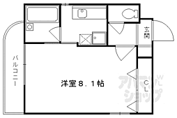 京阪宇治線 観月橋駅 徒歩5分の賃貸マンション 4階1Kの間取り