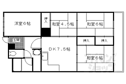 近鉄京都線 伏見駅 徒歩5分の賃貸マンション 4階4DKの間取り