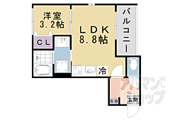 四ノ宮レジデンス 3階1LDKの間取り