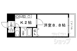 JR東海道・山陽本線 西大路駅 徒歩17分の賃貸マンション 8階1Kの間取り