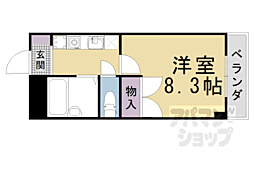 メディナ椥辻 7階1Kの間取り