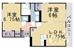 JR東海道・山陽本線 瀬田駅 徒歩20分の賃貸アパート 2階2LDKの間取り