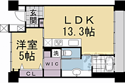 JR東海道・山陽本線 西大路駅 徒歩13分の賃貸マンション 6階1LDKの間取り