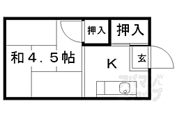 京阪本線 丹波橋駅 徒歩7分の賃貸マンション 3階1Kの間取り