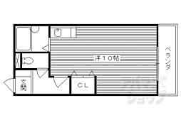 京阪本線 伏見稲荷駅 徒歩2分の賃貸アパート 1階ワンルームの間取り
