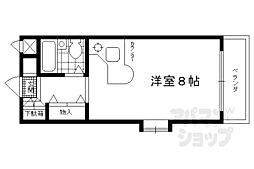 京都市営烏丸線 竹田駅 徒歩7分の賃貸マンション 4階ワンルームの間取り