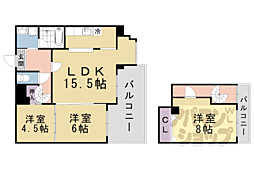 JR東海道・山陽本線 瀬田駅 徒歩3分の賃貸マンション 7階3LDKの間取り