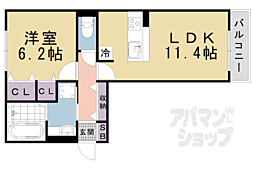 JR東海道・山陽本線 石山駅 徒歩25分の賃貸アパート 2階1LDKの間取り