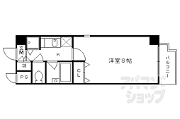 近鉄京都線 伏見駅 徒歩10分の賃貸マンション 4階1Kの間取り