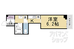 京阪本線 伏見桃山駅 徒歩5分の賃貸マンション 4階1Kの間取り