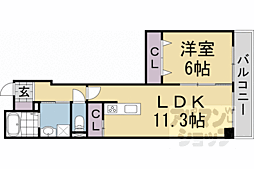 JR東海道・山陽本線 西大路駅 徒歩15分の賃貸マンション 3階1LDKの間取り