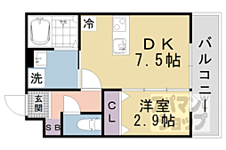 ＦＯＲＴ　ＳＡＫＵＲＡ　椥辻 1階1DKの間取り
