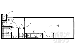 プルーリオン山科駅前 1階ワンルームの間取り
