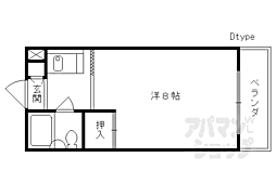 京阪本線 藤森駅 徒歩4分の賃貸マンション 1階1Kの間取り