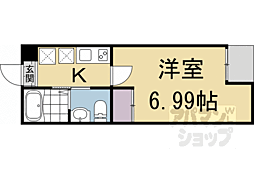 京阪本線 清水五条駅 徒歩3分の賃貸アパート 3階1Kの間取り