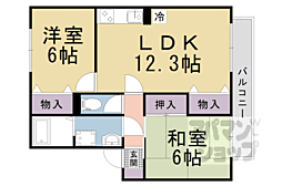 JR東海道・山陽本線 瀬田駅 徒歩17分の賃貸アパート 1階2LDKの間取り