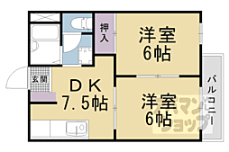 グレース上花山 2DKの間取図画像