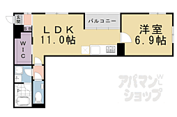 京都市営烏丸線 烏丸御池駅 徒歩9分の賃貸マンション 3階1LDKの間取り