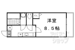 京阪本線 中書島駅 徒歩3分の賃貸マンション 2階1Kの間取り