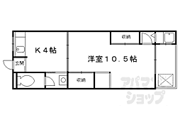 JR東海道・山陽本線 桂川駅 徒歩9分の賃貸マンション 4階1Kの間取り