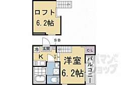 京阪本線 龍谷大前深草駅 徒歩11分の賃貸アパート 1階1Kの間取り