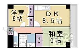 JR東海道・山陽本線 桂川駅 徒歩7分の賃貸マンション 1階2DKの間取り