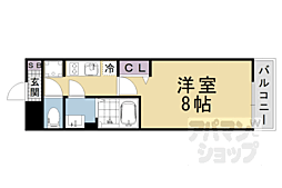 仮称）グランデコート御陵天徳町 2階1Kの間取り