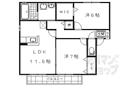 JR湖西線 唐崎駅 徒歩5分の賃貸アパート 2階2LDKの間取り
