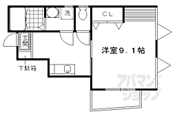 京阪本線 藤森駅 徒歩6分の賃貸アパート 1階1Kの間取り