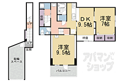 西野山百々町貸家 2DKの間取り