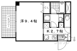 JR東海道・山陽本線 膳所駅 徒歩11分の賃貸マンション 3階1Kの間取り