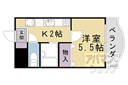 ＬＡＣＡＳＡ山科 3階1Kの間取り