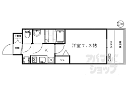 プレサンスTHEKYOTO流雅 1Kの間取図画像