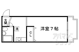 京阪本線 中書島駅 徒歩4分の賃貸マンション 7階1Kの間取り