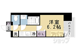 JR東海道・山陽本線 大津駅 徒歩9分の賃貸マンション 12階1Kの間取り